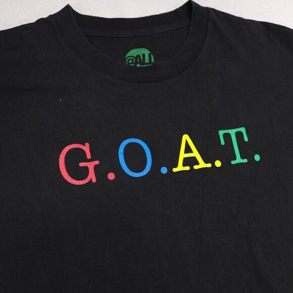 @All GOAT Crew Neck Short Sleeve Graphic T Shirt Mens Size Large L Black - Picture 4 of 9